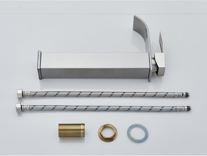 Brushed Golden Basin Faucets Elegant Waterfall Bathroom Sink Faucet Single Lever Hole Deck Mount Brass  Mixer Taps