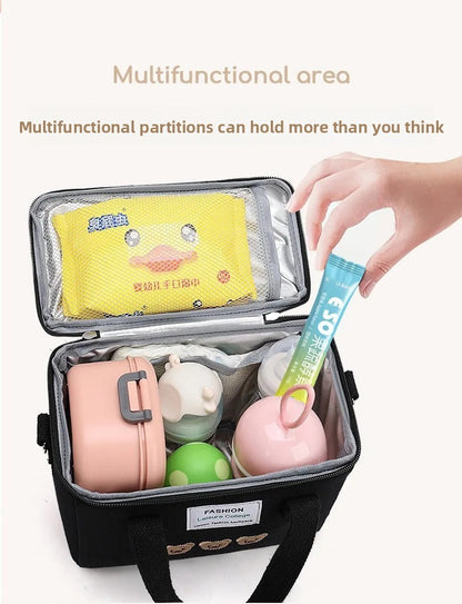 Baby Insulation Breast Milk Bottle Thermal Bag Portable Dot Mummy Travel Infant Feeding Milk Keep Warm Stroller Hang Tote