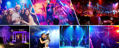 U'King 4PCS 80W Par Light 4in1 RGBW 14 LED Stage Effect Light DMX512 Remote Control Flat Light for KTV DJ Disco Bar Stage Light