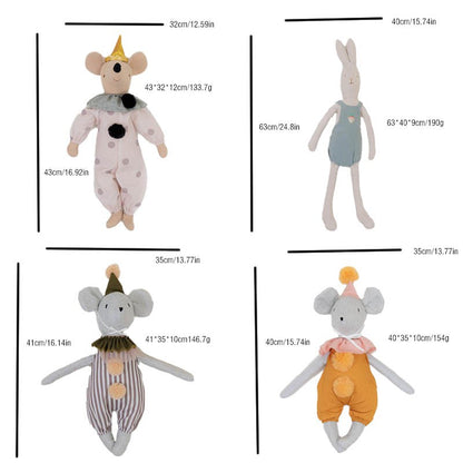 2025 Baby Plush Toy Comforts Sleeping Cute Rabbit, Bear, Mouse Baby Girl Doll, Cloth Doll Doll