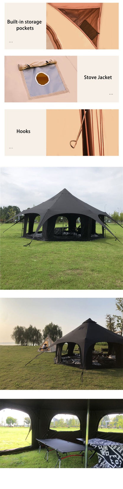 Rainproof Cotton Canvas Outdoor Circus Tent Large 4 Season Yurt Camping Park Family Tent for All Weather Conditions Waterproof