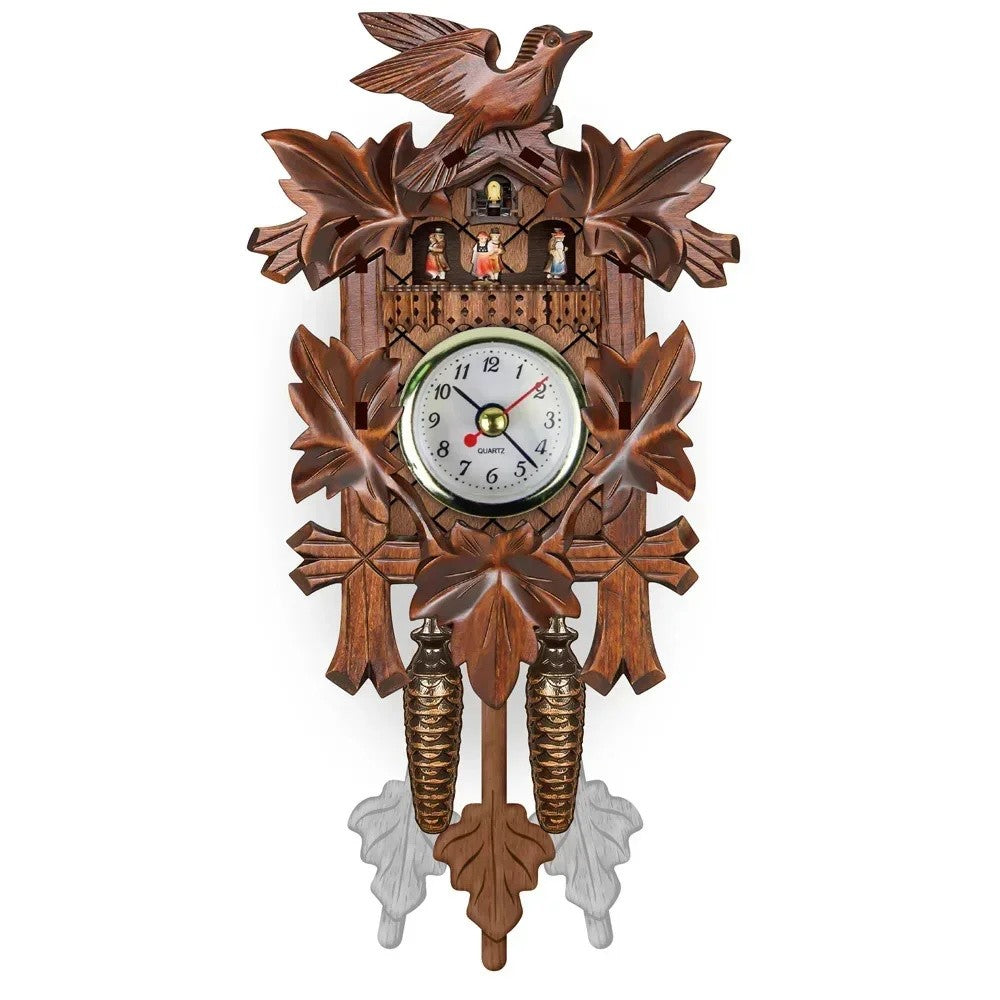 Wooden Hanging Wall Clock Bird Alarm Clock Cuckoo Clocks For Home Kid's Room Decoration Quartz Watch Decorative Home Decor