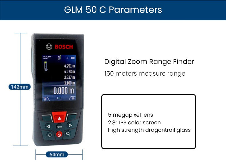 Medidor de Distância a Laser Bosch Trena a Laser Medidor a Laser Profissional Medidor de Distância Ótico Preciso 30-50m Equipamento de Pesquisa