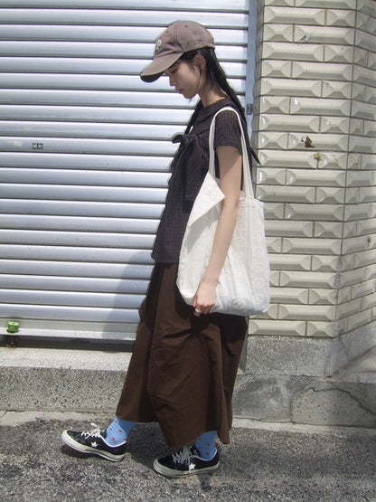 Vintage Plaid Shirts Women Japanese Harajuku Bow Peter Pan Collar Blouses Summer Korean Aesthetic Short Sleeve Casual Tops New