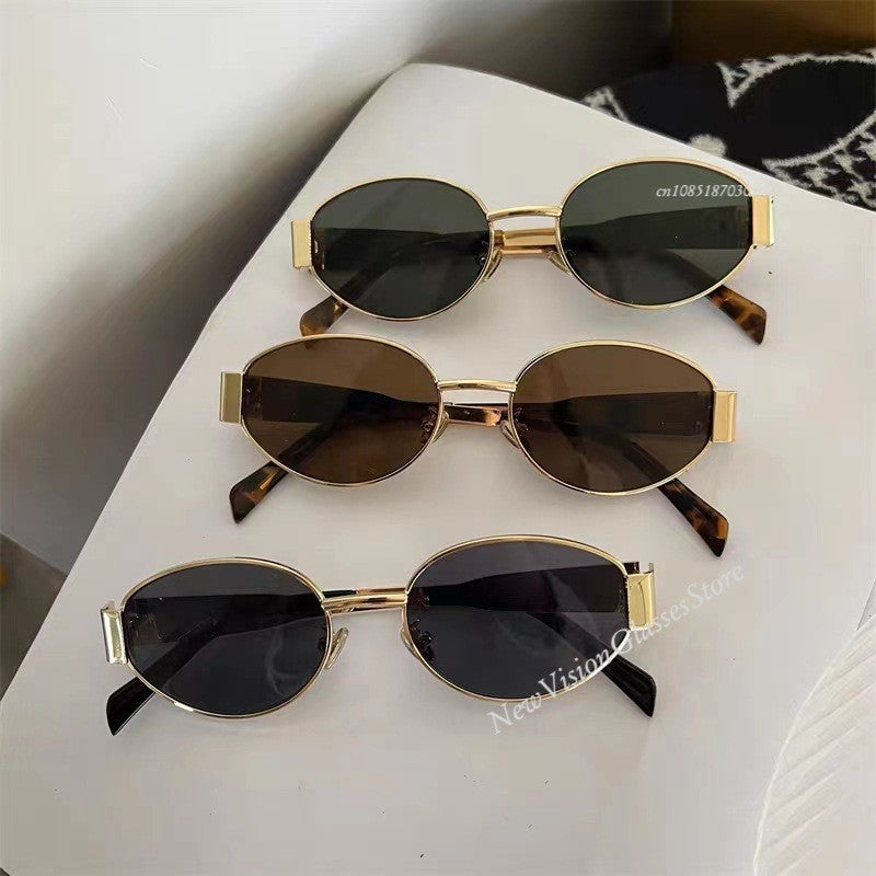 2025 New Oval Frame Sunglasses Men Women Trendy UV400 Sun Glasses Eyewear Outdoor Driving Sports Punk Goggle Shades for Male