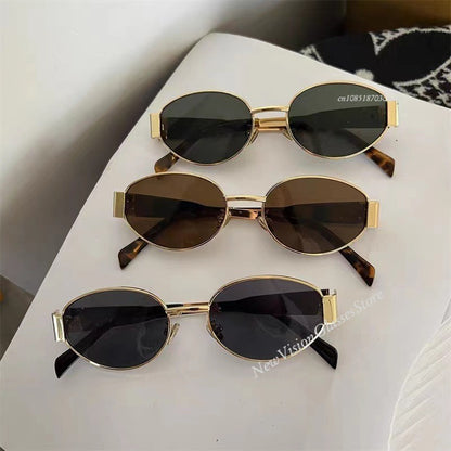 2025 New Oval Frame Sunglasses Men Women Trendy UV400 Sun Glasses Eyewear Outdoor Driving Sports Punk Goggle Shades for Male