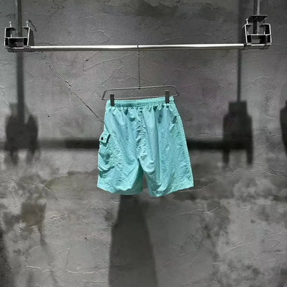 New CP Summer Youth Casual Sports Loose Beach Pants Nylon Shorts Quick drying 5-point Pants Trendy Brand Men's Fashion