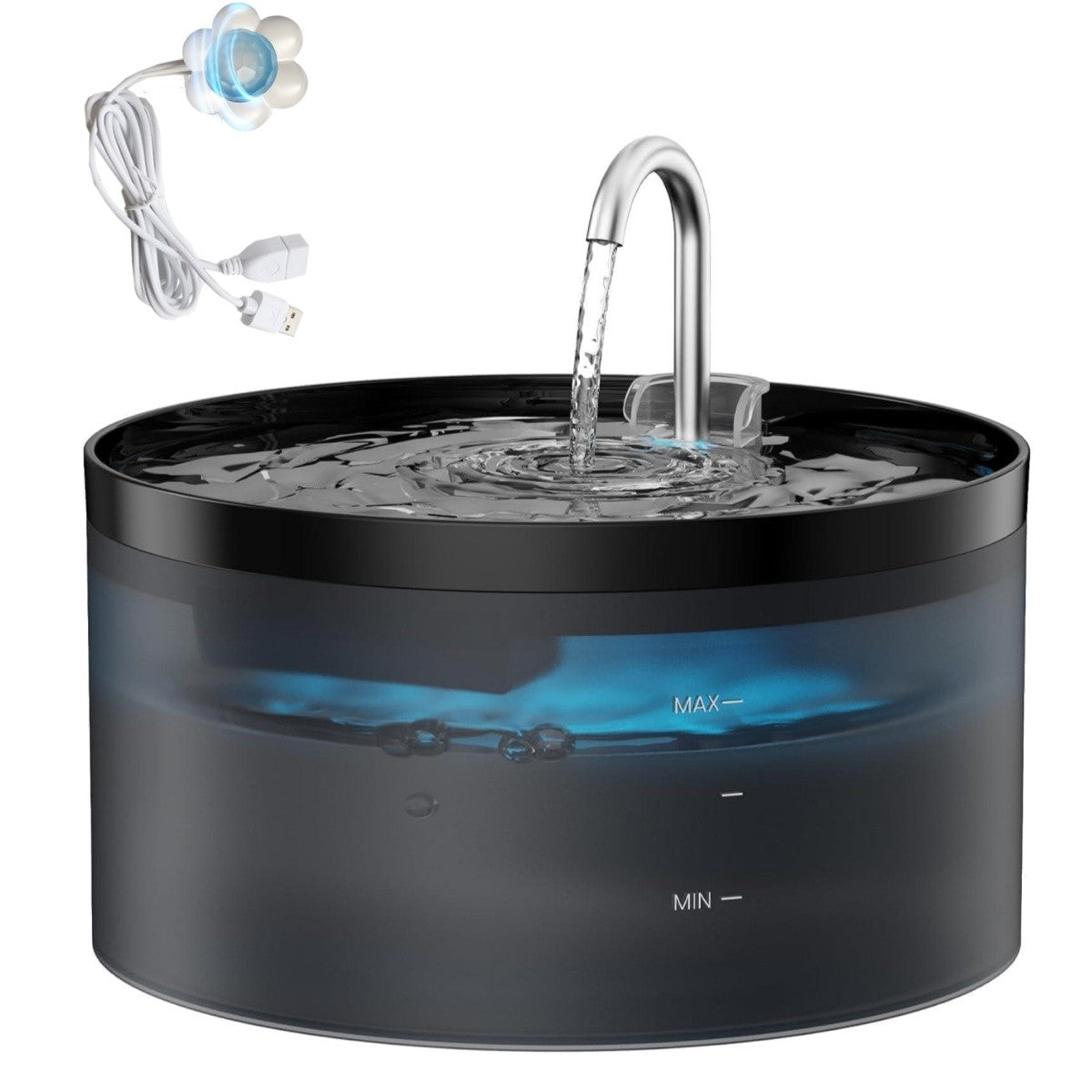 Bebedouro automático para animais de estimação 2,1L Bomba ultra silenciosa torneira para gatos adequado para cães e gatos com sensor USB elétrico