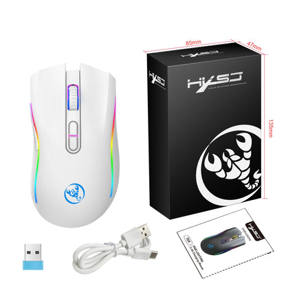 Mouse Gamer Sem Fio Recarregável 2.4G RGB Ergonômico Retroiluminado para PC Notebook