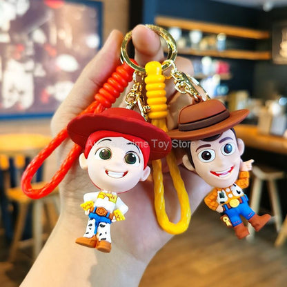 New Kawaii Anime Disney Keychain Toy Story Personalized Variety of Cartoon Doll Keyring Key Chain Car Pendant Kids Toys Gifts