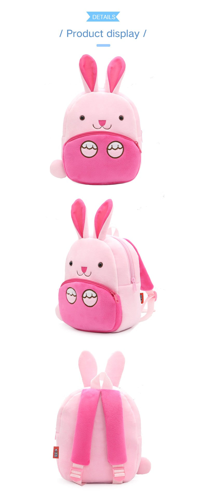 Mochila de pelúcia fofa de desenho animado, mochila de animal, mochila escolar para meninos e meninas, bolsa de lazer para passeio