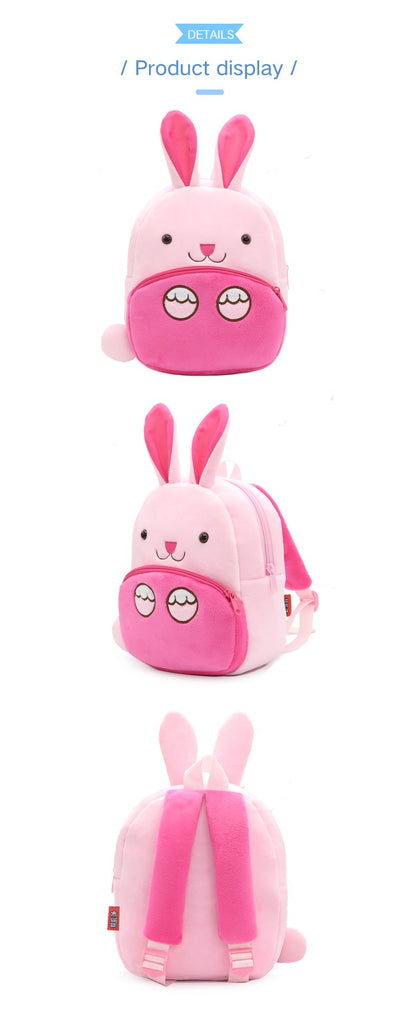Mochila de pelúcia fofa de desenho animado, mochila de animal, mochila escolar para meninos e meninas, bolsa de lazer para passeio