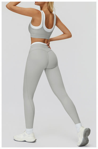 Yoga Pants Hip Lifting Fitness Women's Leggings Push Up Yoga Outdoor Recreation Quick Drying Exercise Color Blocking Tight Pants