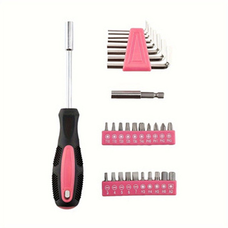Kit de Ferramentas Rosa para Uso Geral com 39 Peças para Meninas, Senhoras e Mulheres - inclui Todas as Ferramentas Essenciais para Casa, Garagem, Escritório e Dormitório Universitário
