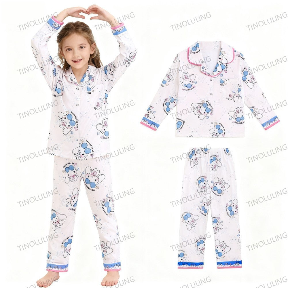 2025 New Baby Cotton Two-piece Set Home Clothes Children Pijama Boys Girls Cartoon Pajamas Set Kids Long T-shirt + Pants Outfits