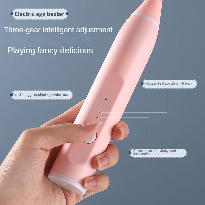Handheld milk frother, egg beater, electric coffee machine, 3-speed rechargeable jam cake cream machine, kitchen blender
