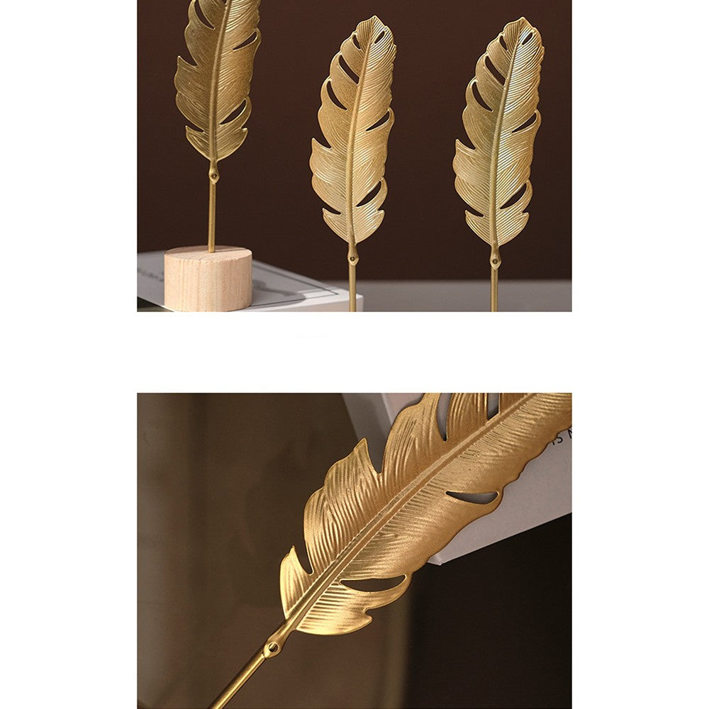 Nordic Gold Ginkgo Leaf Crafts Leaves Sculpture Luxury Living Room Decor Home Decoration Accessories Office Desktop Ornaments
