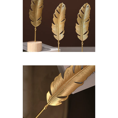 Nordic Gold Ginkgo Leaf Crafts Leaves Sculpture Luxury Living Room Decor Home Decoration Accessories Office Desktop Ornaments