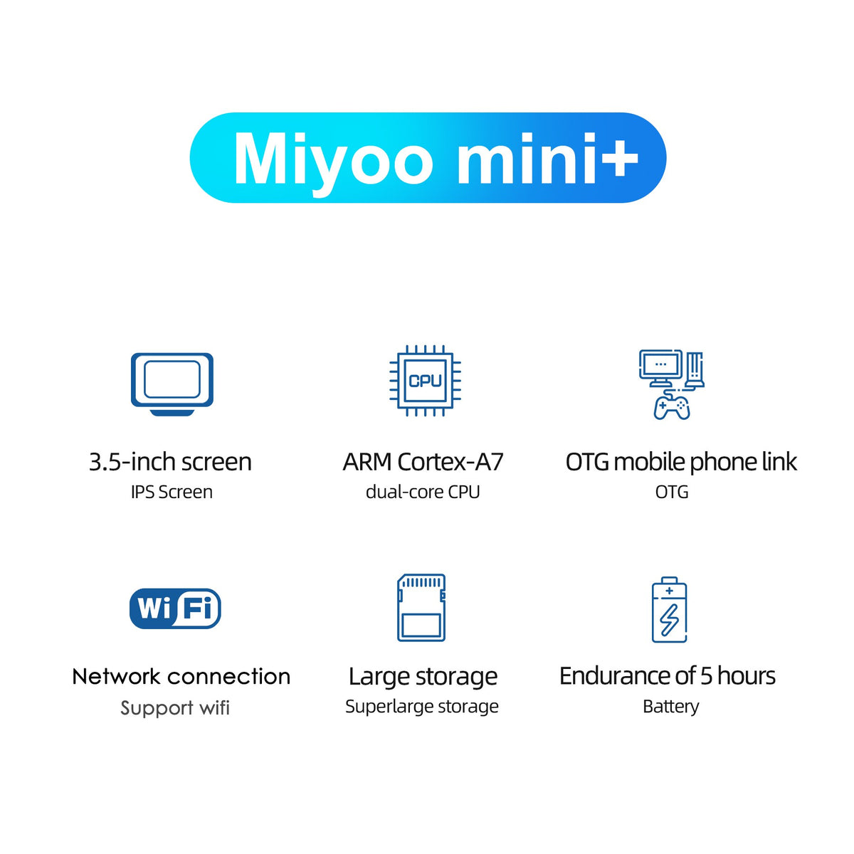 MIYOO Mini Plus Retro Pocket Emulator 3.5" OCA IPS Linux Handheld Console 3000mAh Multi Emulator Classic Video Game Console Gift