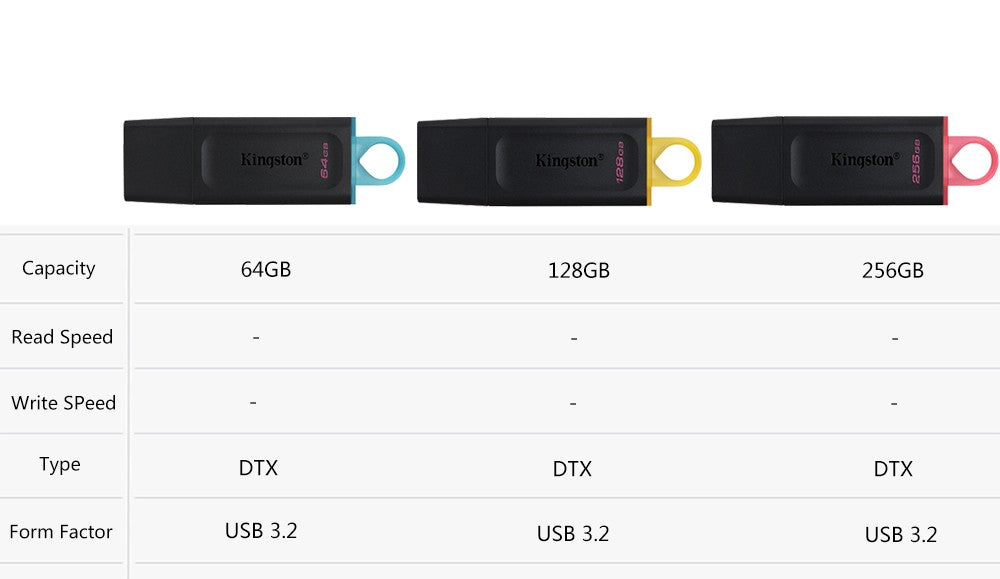 Kingston Pen Drives USB Flash Drive 64g Memory Stick 3.2 128g Compacto Durável Pendrive CLE USB 3.2 Flash Disk Mini Chave Usb 256GB