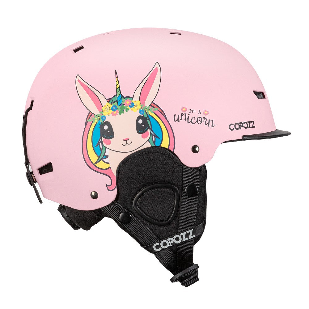 COPOZZ Novo Capacete de Esqui Unissex com Certificado, Meio-Coberto, Anti-impacto, Para Adultos e Crianças, Segurança na Neve, Capacete de Snowboard
