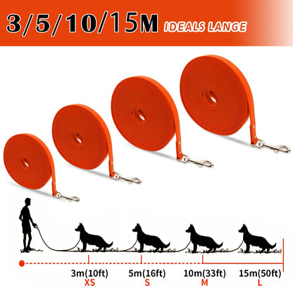 Guia de Cachorro Impermeável Longa de PVC Coleira Fácil de Limpar para Cães Pequenos, Médios, Grandes, Grandes, para Caminhada e Adestramento, 3m 5m 10m 15m