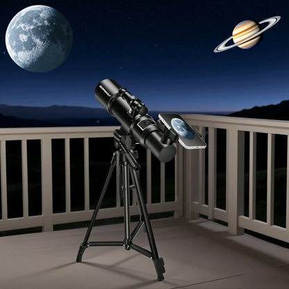 BORWOLF AZ80400 Telescópios Astronômicos para Adultos, Abertura de 80mm Montagem AZ de 400mm 200X HD para Observação da Lua, Estrelas e Pássaros