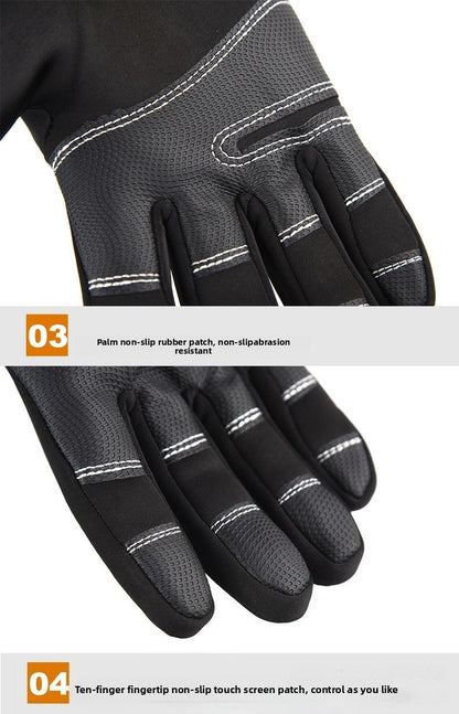 Luvas de Motocicleta Moto Luvas de Inverno Térmicas Forradas de Lã Inverno Impermeáveis Tela Sensível ao Toque Antiderrapantes para Pilotagem ao Ar Livre