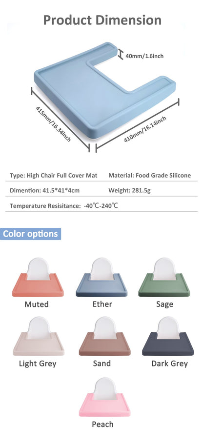 Easy To Clean Antilop High Chair Mat Dinning Placemats Silicon Kids Placemat