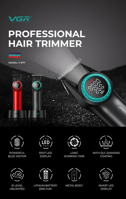 VGR Hair Trimmers Professional Hair Clippers Electric Hair Clippers 0MM Trimmer Reciprocating Mens Beard Trimmers V-977 V-377