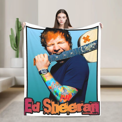 Manta de Viagem Ed Sheeran Cobertor de Lã para Decoração de Casa Macio Quente Colcha Personalizada de Qualidade Presente de Aniversário