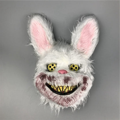 Halloween Cosplay Party Luminous LED Light Face Mask Make-up Horror Rabbit Bear Mask Headgear Cartoon Animal Carnival Head Cover
