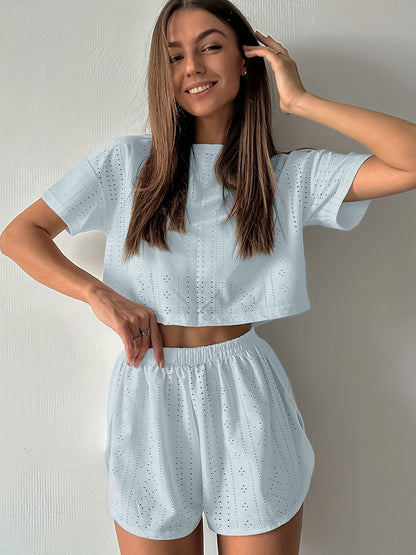 Solid Casual Pajamas For Women Two Pieces Sleepwear Women's Pajama Shorts Loungewear Sets Nightwear Female Home Suit Clothes