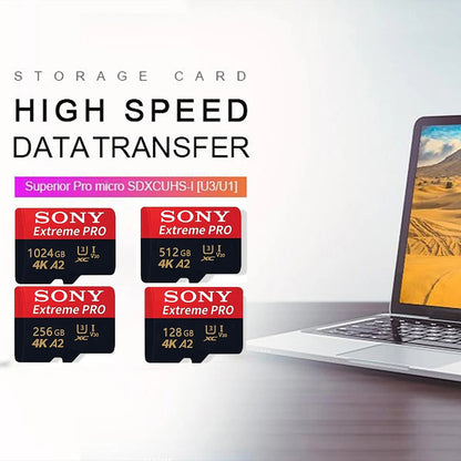 Cartão Micro TF SD SONY Capacidade Real 1TB 512GB 256GB Cartão de Memória SD Alta Velocidade Cartão De Memória 128GB Para Celular PC Sony Lenovo