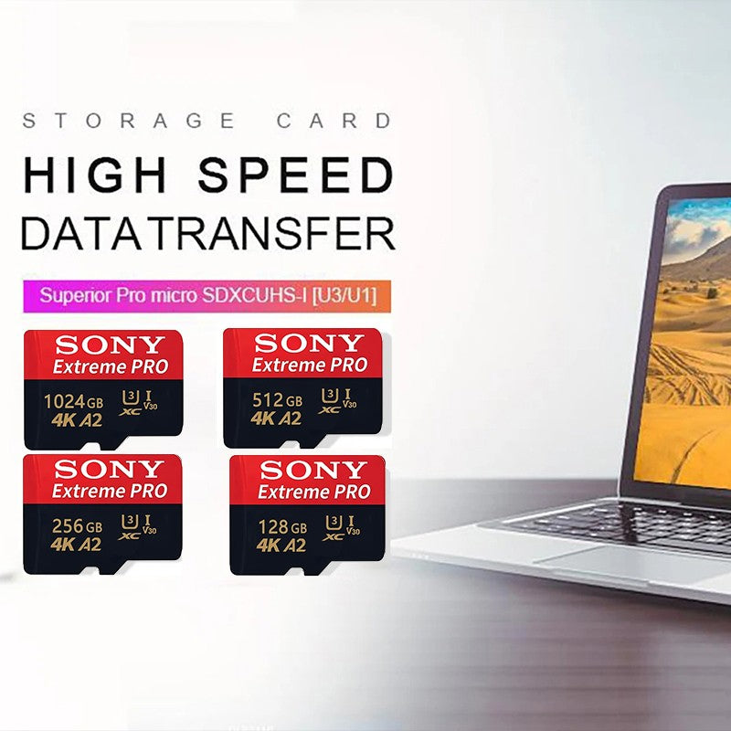 Cartão de Memória SONY 1TB 512GB 256GB 128GB Cartão Micro TF SD Flash de Alta Velocidade Cartões de Memória SD Classe 10 Cartão de Armazenamento para PC/Telefone