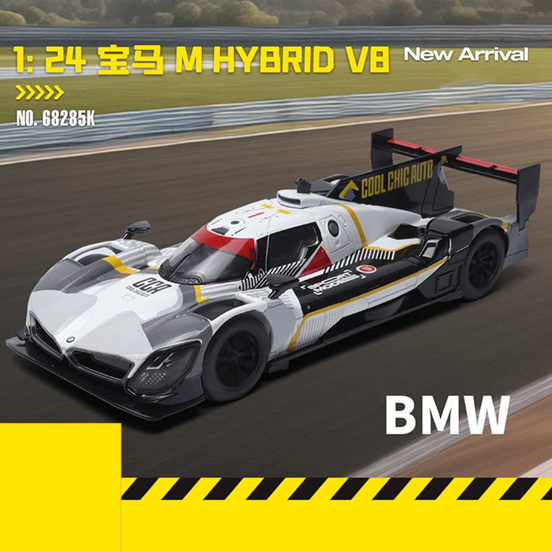 1:24 BMW M Hybrid BMW M Motorsport DTM LMDh Carro Miniatura de Liga de Metal Fundido Modelo de Carro em Escala Som?Luz Brinquedo Infantil de Carro Presente