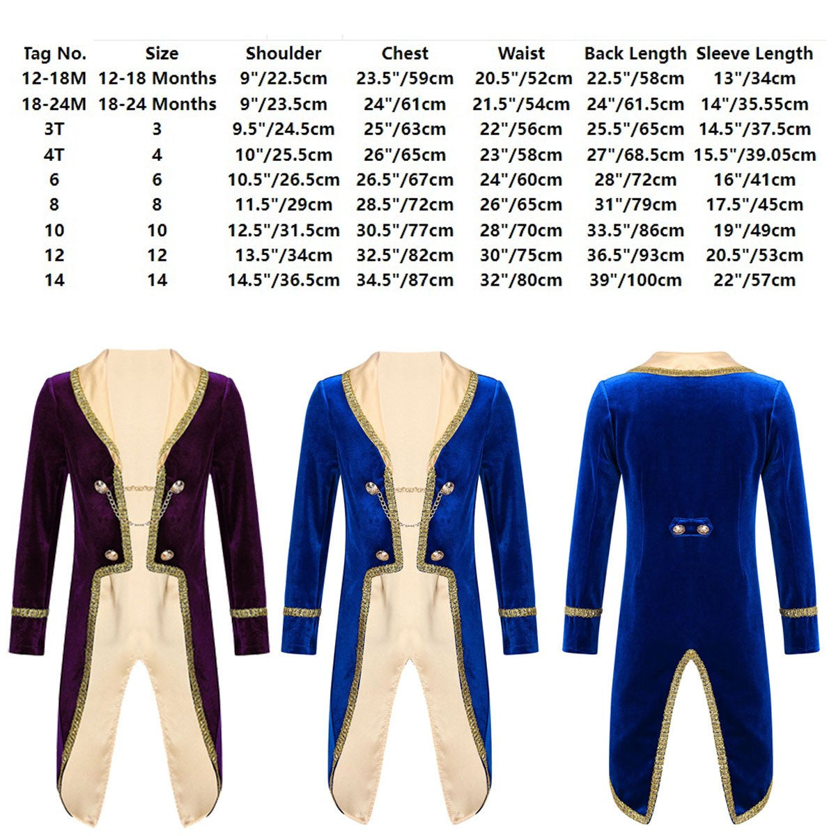 Boys Girls Prince Tuxedo Jacket Turn-Down Collar Coat Halloween Masquerade Theme Party Cosplay Costume Birthday Party Tailcoat