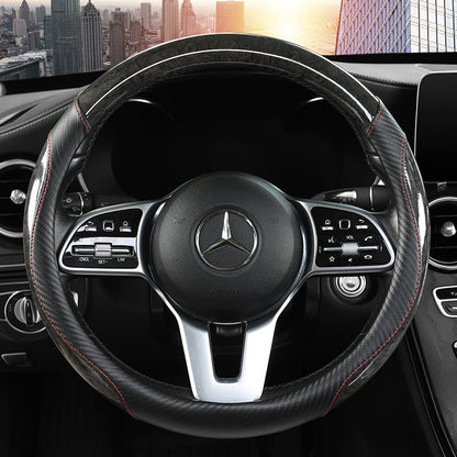 Capa para Volante de Carro com Acabamento em Madeira de Pêssego Antiderrapante para Todas as Estações Capa Universal para Volante Automotivo  Serve em Volantes de 14,5-15"