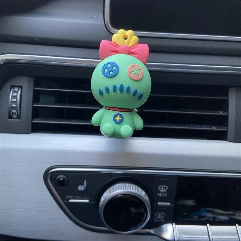 Suporte de Perfume para Carro Disney Stitch Enfeite de Carro Figura de Anime Stitch Clipe de Perfume de Carro Desenho Animado Difusor de Fragrância Brinquedo de Presente para Crianças