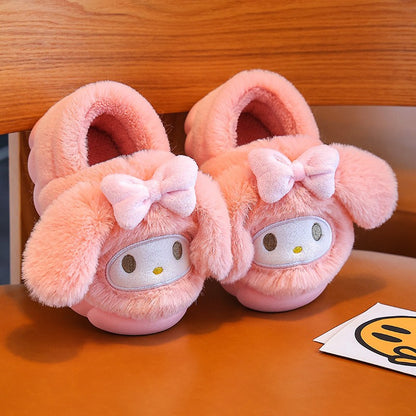 Lovely Cottonslippers Popular Design Cartoon Cottom Shoes Children's Fashion Cute Fall Winter Warmth Plush Slippers Girls Shoes
