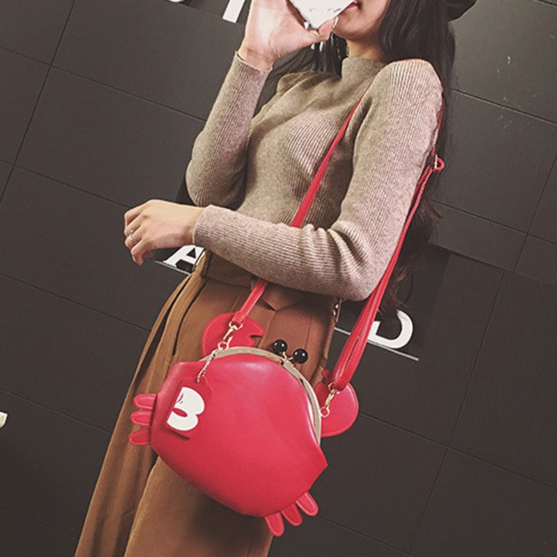 Fashionable Cute Crab-Shaped Versatile Lightweight Women's Crossbody Coin Purse