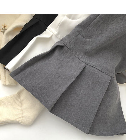 Y2K Vintage High Waist Pleated Skirt Women College Style Uniforms Safety Pants M