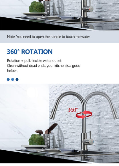 Pull Out Sensor Black Kitchen Faucet Sensitive Touch Control Faucet Mixer For Kitchen Touch Sensor Kitchen Mixer Tap