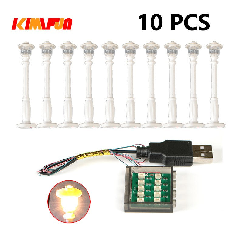 10PCS 0.8mm Pino RGB LED Blocos de Montar USB Lâmpada DIY Luz de Rua Cidade Decoração Elétrica 1X1 Tijolo Compatível com Todas as Marcas