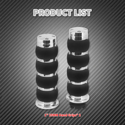 Manoplas de Guidão de Moto 1" 25mm Universal Para Harley Sportster XL1200 Touring Street Glide FLHR Dyna FXDL FLS