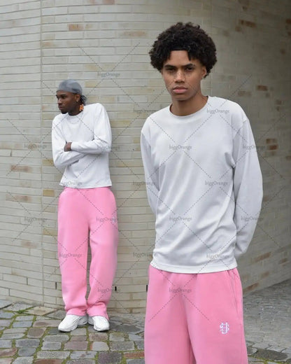 Retro High Street Harajuku Casual Loose Straight Wide-leg Pants Men Y2K American Hip-hop Trendy Brand Oversized Sweatpants Women