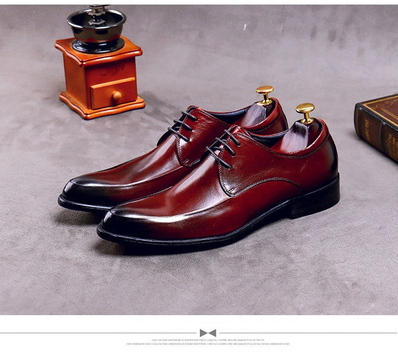 New Brand Genuine Leather Business Dress Shoes Men Formal Wear Casual British Large Size Leather Shoes Pointed Toe Oxfords