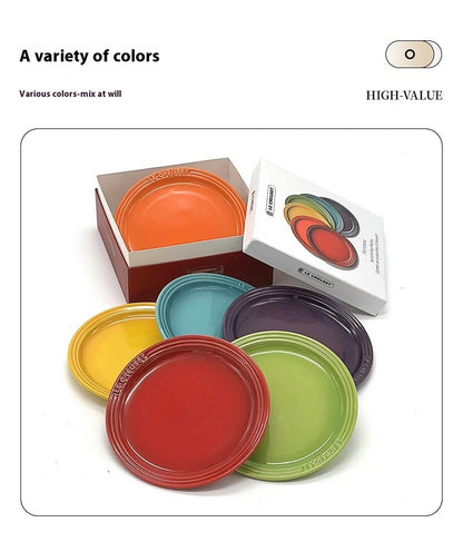 Conjunto de Pratos de Cerâmica Le Creuset Cool Color Resistente a Altas Temperaturas 18cm/23cm Prato de Flor Louça de Cozinha e Mesa