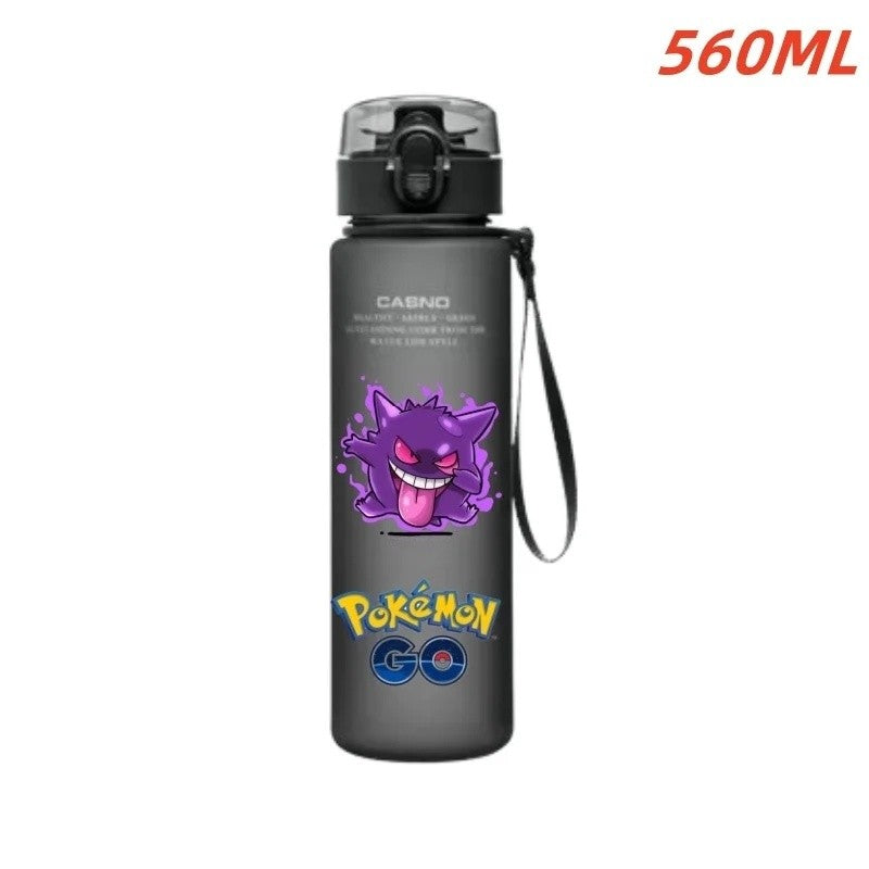 Copo de água Pokémon de 560ML, anime portátil, infantil, fofo Pikachu Gengar, garrafa de água de plástico para esportes ao ar livre, grande capacidade, presentes