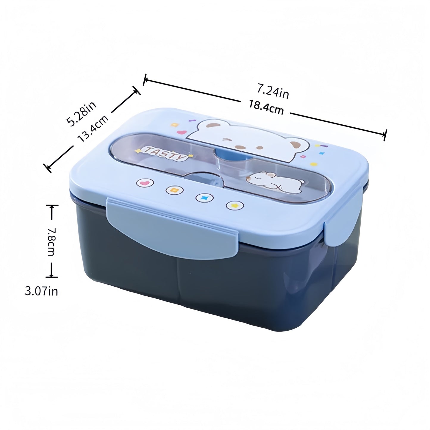 Conjunto de Copo Lancheira Infantil de Plástico Portátil 1200ML com Garfo e Lancheira Infantil com Copo de Água, Recipiente para Armazenamento de Alimentos